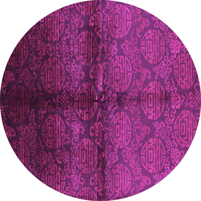 Round Machine Washable Oriental Purple Industrial Area Rugs, wshurb1188pur