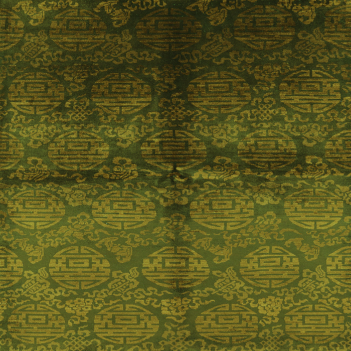 Square Machine Washable Oriental Green Industrial Area Rugs, wshurb1188grn