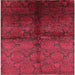 Square Mid-Century Modern Bright Maroon Red Oriental Rug, urb1188