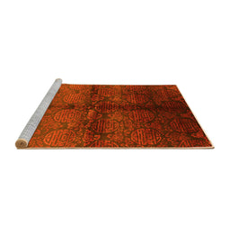 Sideview of Machine Washable Oriental Yellow Industrial Rug, wshurb1188yw