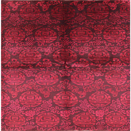 Square Machine Washable Industrial Modern Bright Maroon Red Rug, wshurb1188