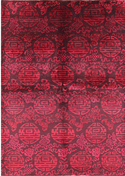 Mid-Century Modern Bright Maroon Red Oriental Rug, urb1188