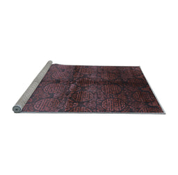 Sideview of Machine Washable Oriental Light Blue Industrial Rug, wshurb1188lblu