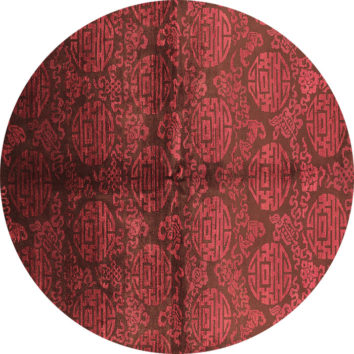Round Machine Washable Oriental Brown Industrial Rug, wshurb1188brn