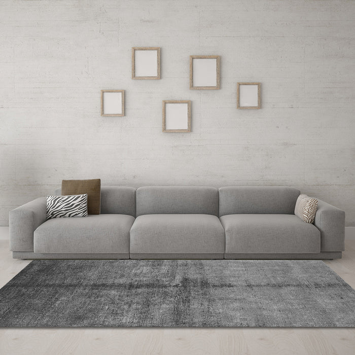 Machine Washable Oriental Gray Industrial Rug in a Living Room,, wshurb1189gry