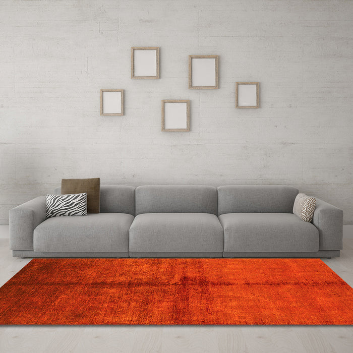 Machine Washable Oriental Yellow Industrial Rug in a Living Room, wshurb1189yw