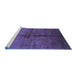 Sideview of Machine Washable Oriental Blue Industrial Rug, wshurb1189blu