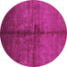 Round Oriental Purple Industrial Rug, urb1189pur