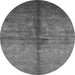 Round Oriental Gray Industrial Rug, urb1189gry