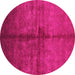 Round Oriental Pink Industrial Rug, urb1189pnk