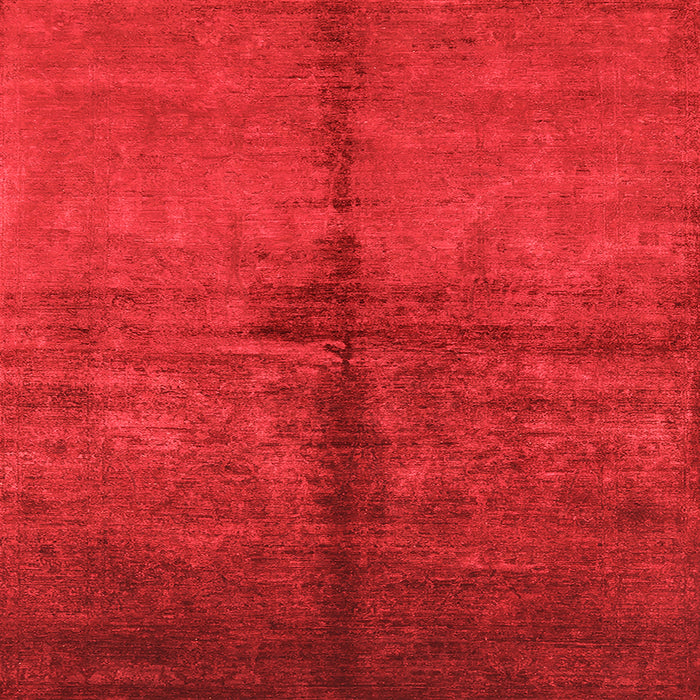 Square Machine Washable Oriental Orange Industrial Area Rugs, wshurb1189org