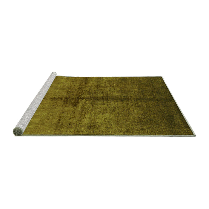 Sideview of Machine Washable Oriental Green Industrial Area Rugs, wshurb1189grn