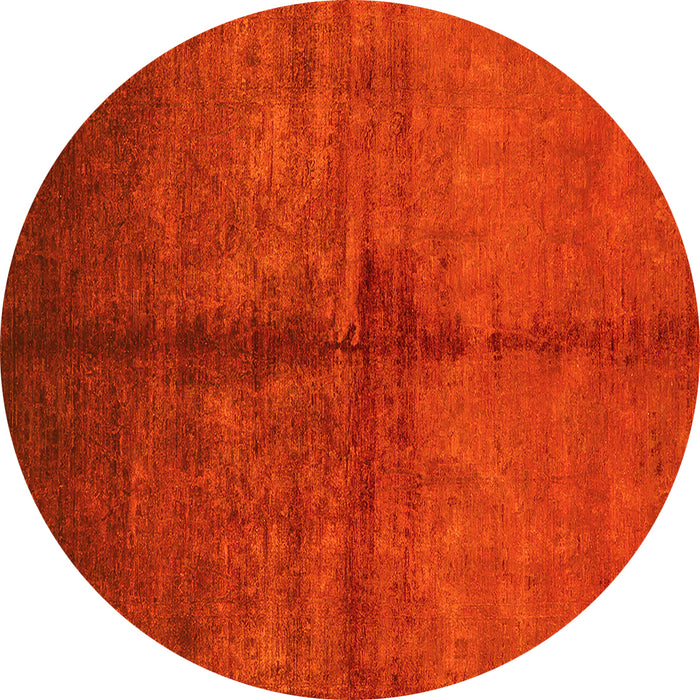 Round Machine Washable Oriental Yellow Industrial Rug, wshurb1189yw