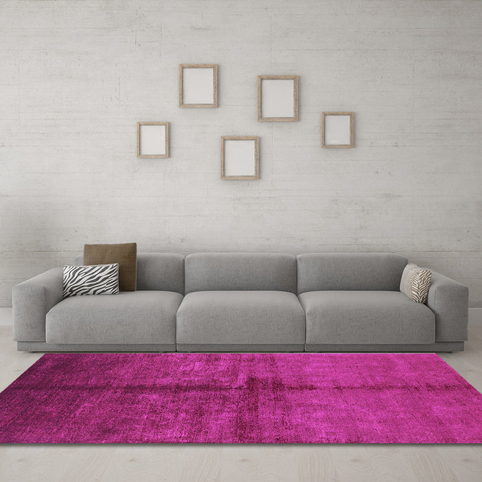 Machine Washable Oriental Purple Industrial Area Rugs in a Living Room, wshurb1189pur