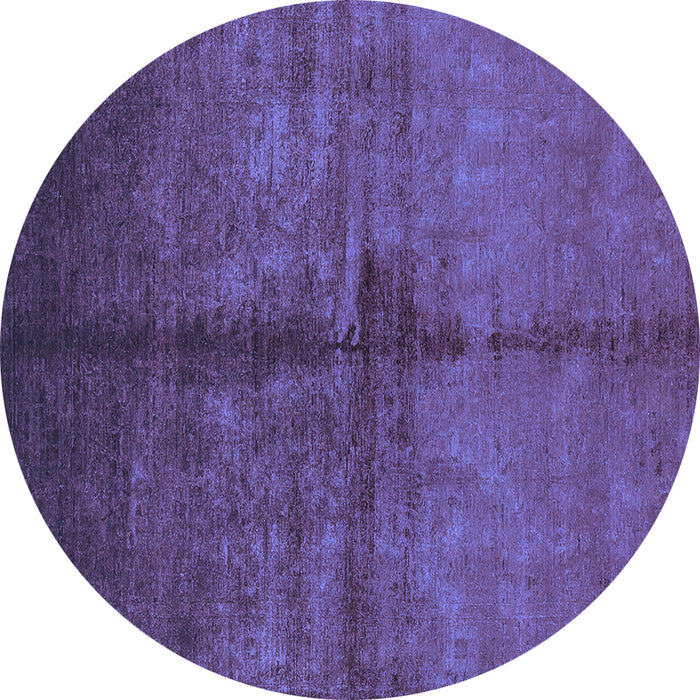 Round Oriental Blue Industrial Rug, urb1189blu