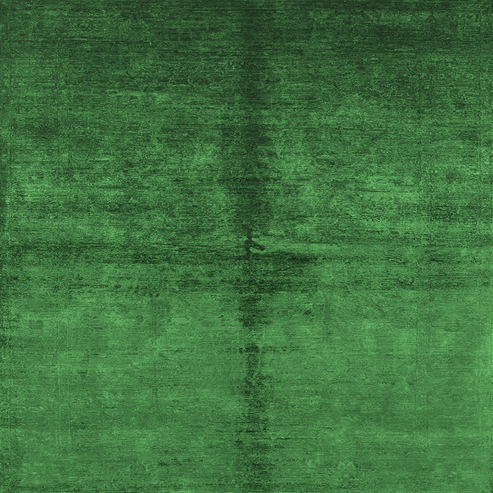 Square Oriental Emerald Green Industrial Rug, urb1189emgrn