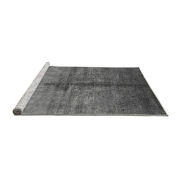 Sideview of Machine Washable Oriental Gray Industrial Rug, wshurb1189gry