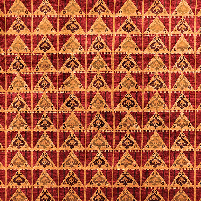 Square Machine Washable Oriental Orange Industrial Area Rugs, wshurb1190org