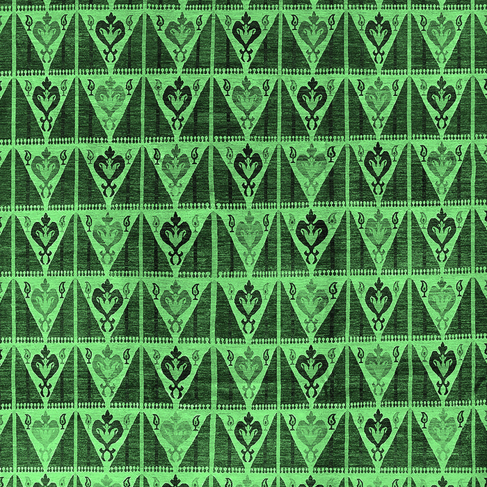 Machine Washable Oriental Emerald Green Industrial Area Rugs, wshurb1190emgrn