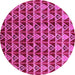 Round Machine Washable Oriental Pink Industrial Rug, wshurb1190pnk