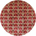 Round Mid-Century Modern Brown Sand Brown Oriental Rug, urb1190