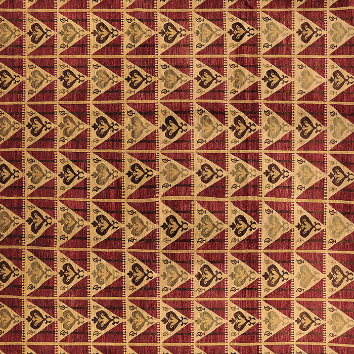 Square Machine Washable Oriental Brown Industrial Rug, wshurb1190brn