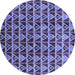 Round Oriental Blue Industrial Rug, urb1190blu