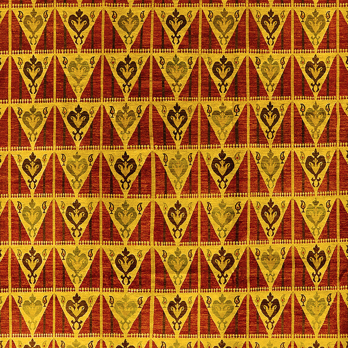 Machine Washable Oriental Yellow Industrial Rug, wshurb1190yw