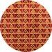 Round Oriental Orange Industrial Rug, urb1190org