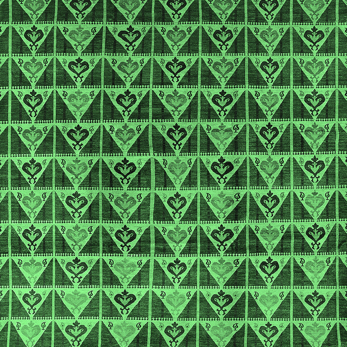 Square Machine Washable Oriental Emerald Green Industrial Area Rugs, wshurb1190emgrn