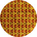 Round Oriental Yellow Industrial Rug, urb1190yw