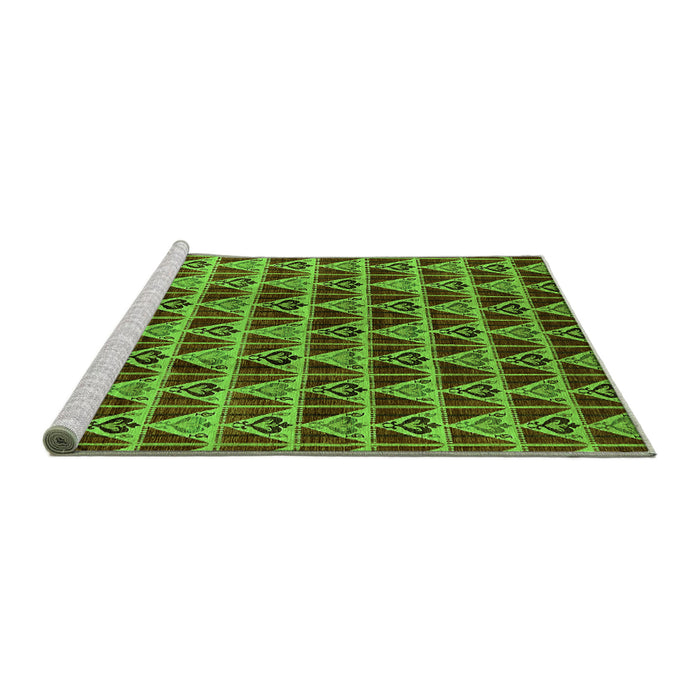 Sideview of Machine Washable Oriental Green Industrial Area Rugs, wshurb1190grn