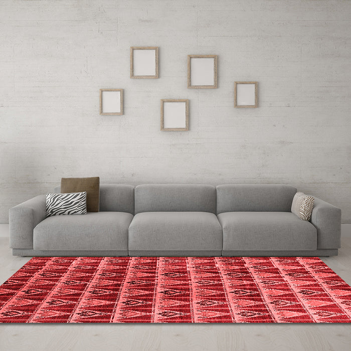 Industrial Red Washable Rugs