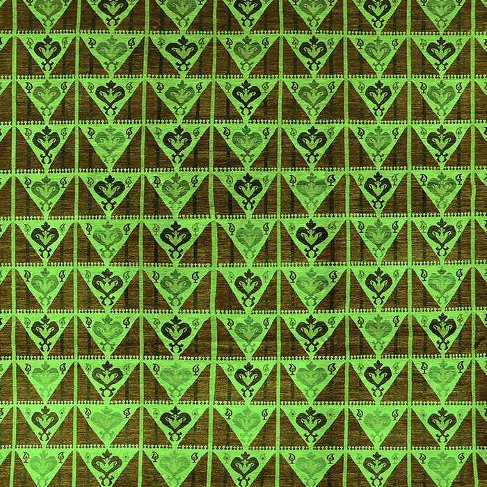 Square Oriental Green Industrial Rug, urb1190grn