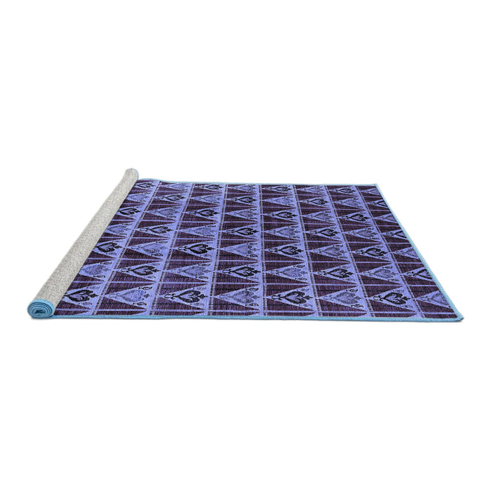 Sideview of Machine Washable Oriental Blue Industrial Rug, wshurb1190blu