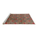 Sideview of Machine Washable Industrial Modern Light Copper Gold Rug, wshurb1191