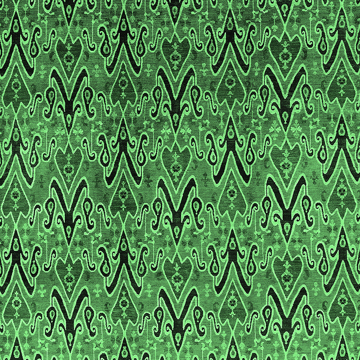 Machine Washable Oriental Emerald Green Industrial Area Rugs, wshurb1191emgrn