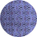 Round Oriental Blue Industrial Rug, urb1191blu