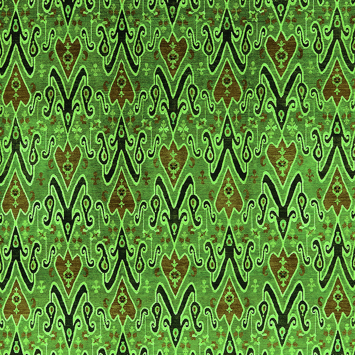 Machine Washable Oriental Green Industrial Area Rugs, wshurb1191grn