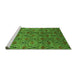 Sideview of Machine Washable Oriental Green Industrial Area Rugs, wshurb1191grn