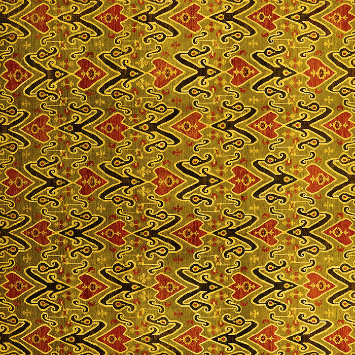 Square Oriental Yellow Industrial Rug, urb1191yw