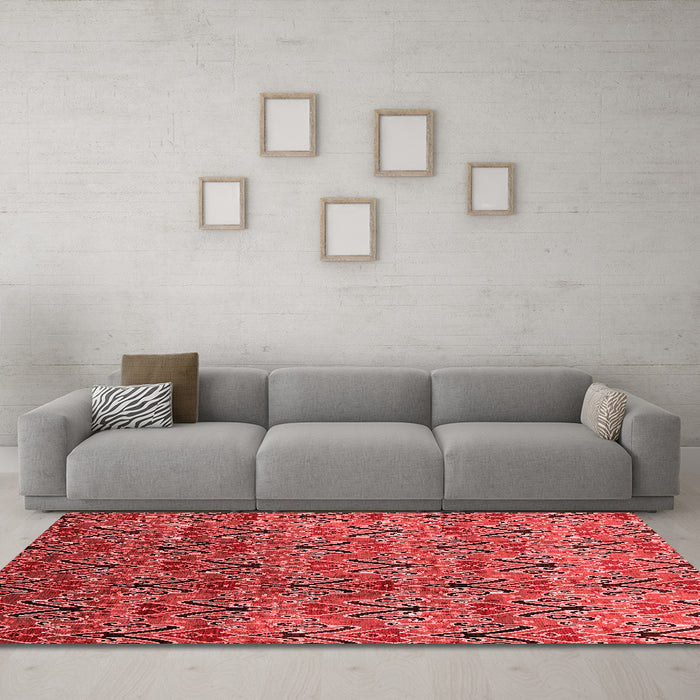 Industrial Red Washable Rugs