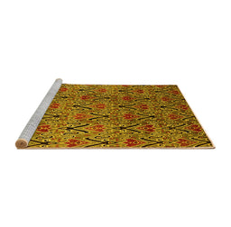 Sideview of Machine Washable Oriental Yellow Industrial Rug, wshurb1191yw