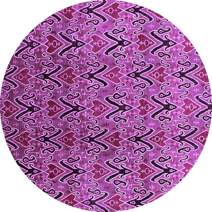 Round Oriental Purple Industrial Rug, urb1191pur