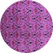 Round Oriental Purple Industrial Rug, urb1191pur