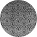 Round Machine Washable Oriental Gray Industrial Rug, wshurb1191gry