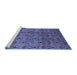 Sideview of Machine Washable Oriental Blue Industrial Rug, wshurb1191blu