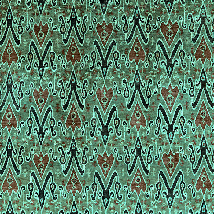 Machine Washable Oriental Turquoise Industrial Area Rugs, wshurb1191turq