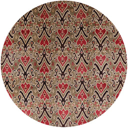 Round Machine Washable Industrial Modern Light Copper Gold Rug, wshurb1191