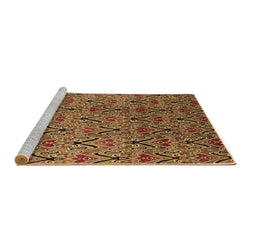 Sideview of Machine Washable Oriental Brown Industrial Rug, wshurb1191brn